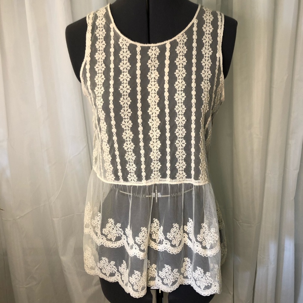 Xhilaration Lace Top Sheer Boho Style
